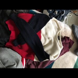 American Apparel Color block Fisherman Sweater